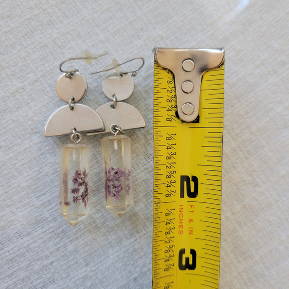 Women's Unbranded Earrings, One Size, Silver Purple - Picture 4 of 4